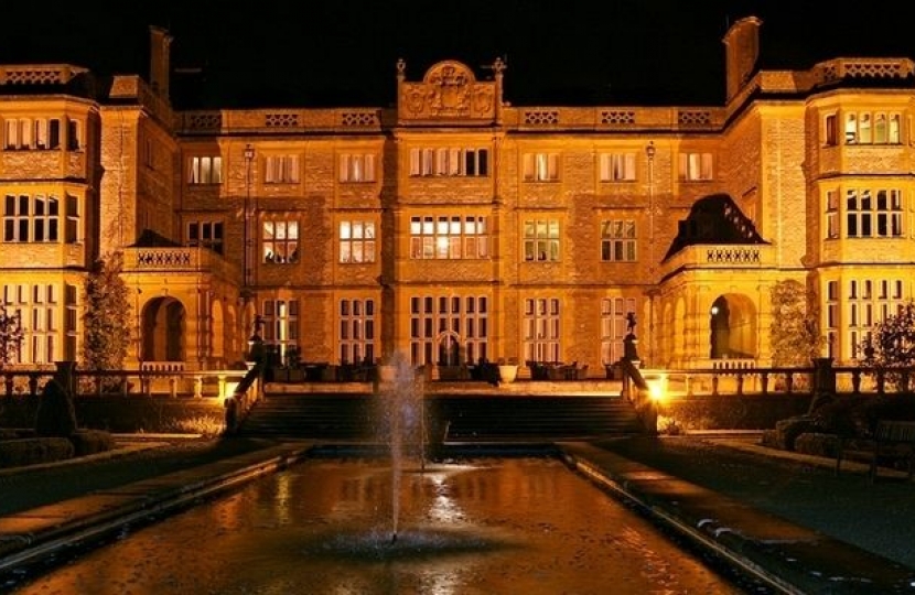 Eynsham Hall in the dark