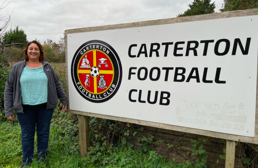 Cllr Michele Mead at Carterton Football Club