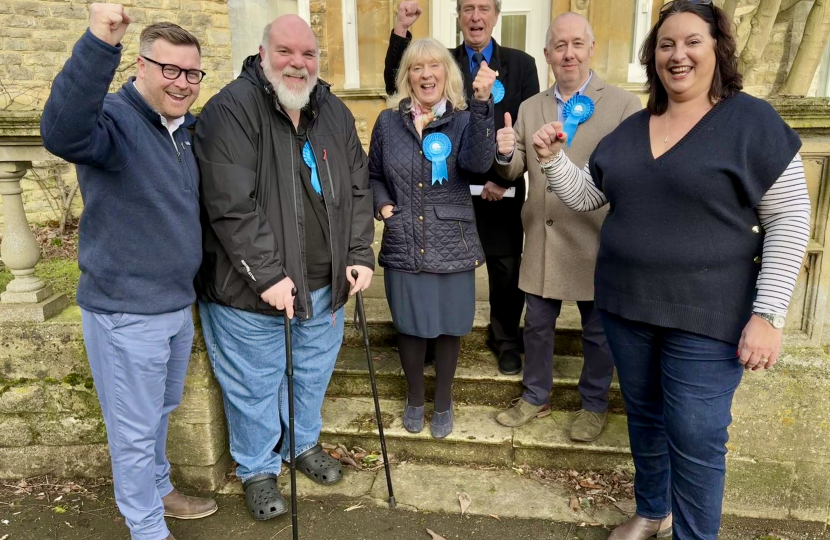 Local Conservatives team celebrate after winning three seats