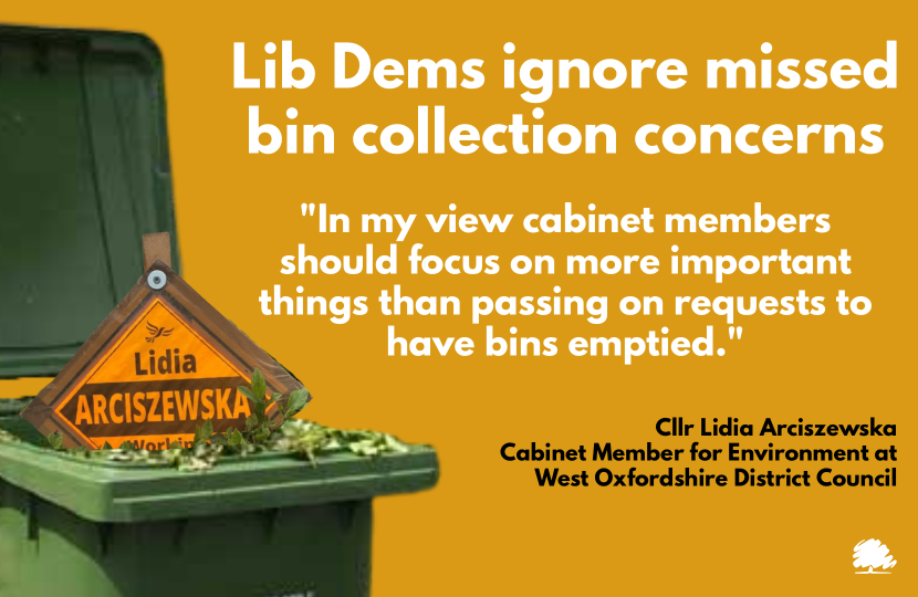 Councillor disappointed at missed bin collection response from cabinet member