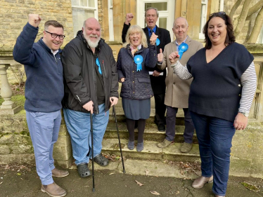 Local Conservatives team celebrate after winning three seats