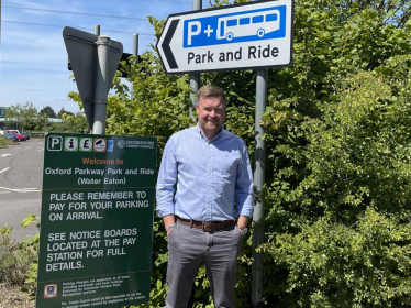 Cllr Liam Walker at Water Eaton Park and Ride